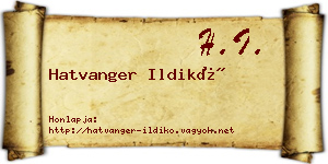 Hatvanger Ildikó névjegykártya